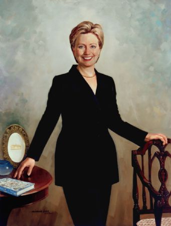 First Lady Hillary Rodham Clinton
Official White House portrait, Washington, D.C.
Oil on linen 48" x 36"