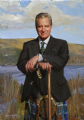 Sir Malcolm R. Colquhoun
9th Baronet, 31st of Colquhoun &
33rd of Luss Chief of Clan Colquhoun
Collection, Clan Colquhoun Museum & Heritage Centre, Scotland
Oil on canvas, 42″ x 30″