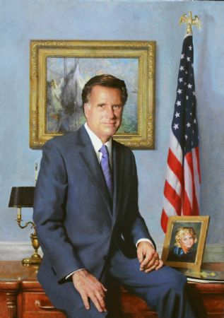The Honorable Mitt Romney
 70th Governor of Massachusetts
State House, Concord, New Hampshire
Oil on canvas